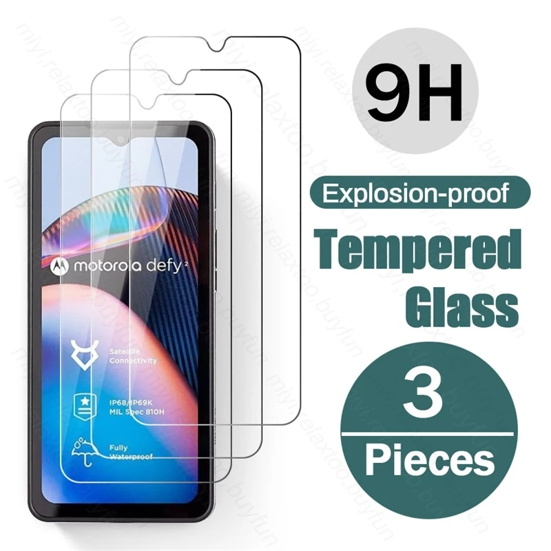 

3PCS Full Cover Tempered Glass Screen Protector For Motorola Defy 2 Motoroladefy2 Protective Glass On Moto Rola Defy2 5G 6.58"
