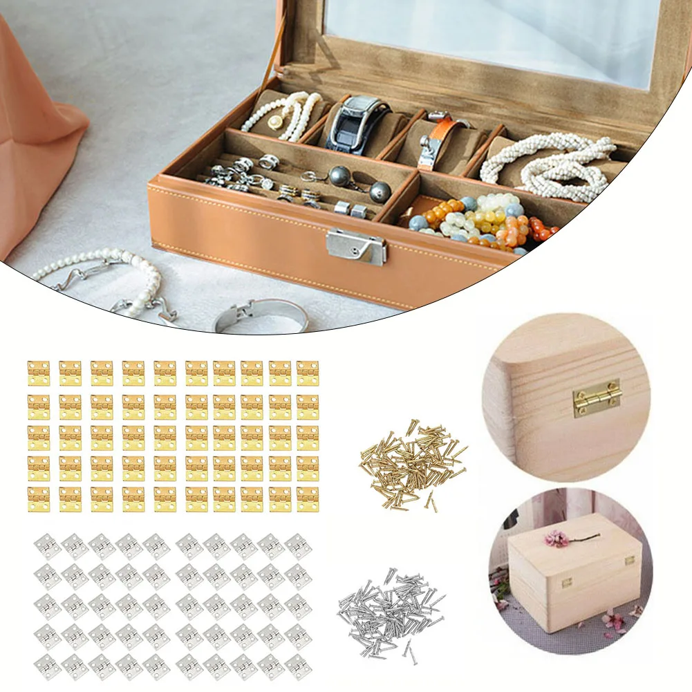 Oval Décor Jewellery Boxes 20Pcs Small Brass Hinges With Screws - For Jewelry Box, Dollhouse, Miniature Furniture Small Hinges For Wooden Box - Foto 11