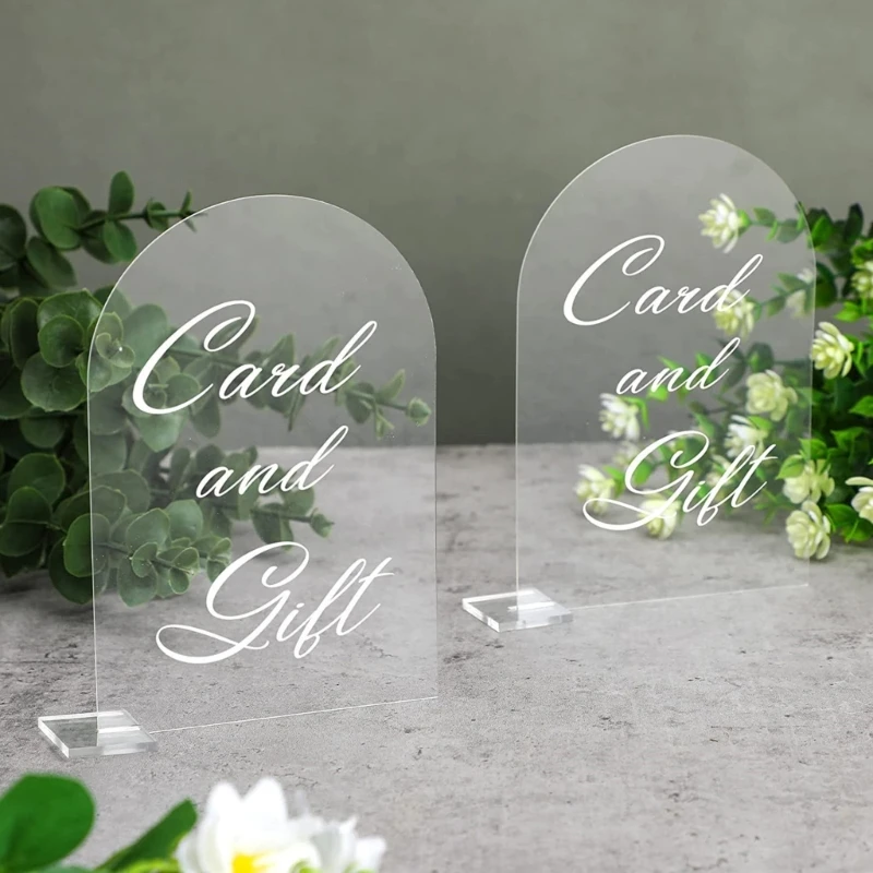 Acrylic Transparent Arched Semicircular Digital Seat Card Diy Blank Party Decoration Wedding Table Card Display Table Base