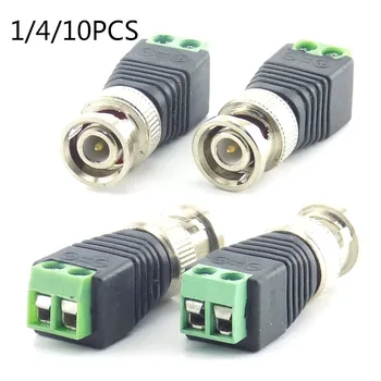 CCTV 카메라용 DC BNC 수 커넥터, 감시 플러그 액세서리, 비디오 발룬 시스템 보안 어댑터, 동축 CAT5, 1 개, 4 개, 10 개