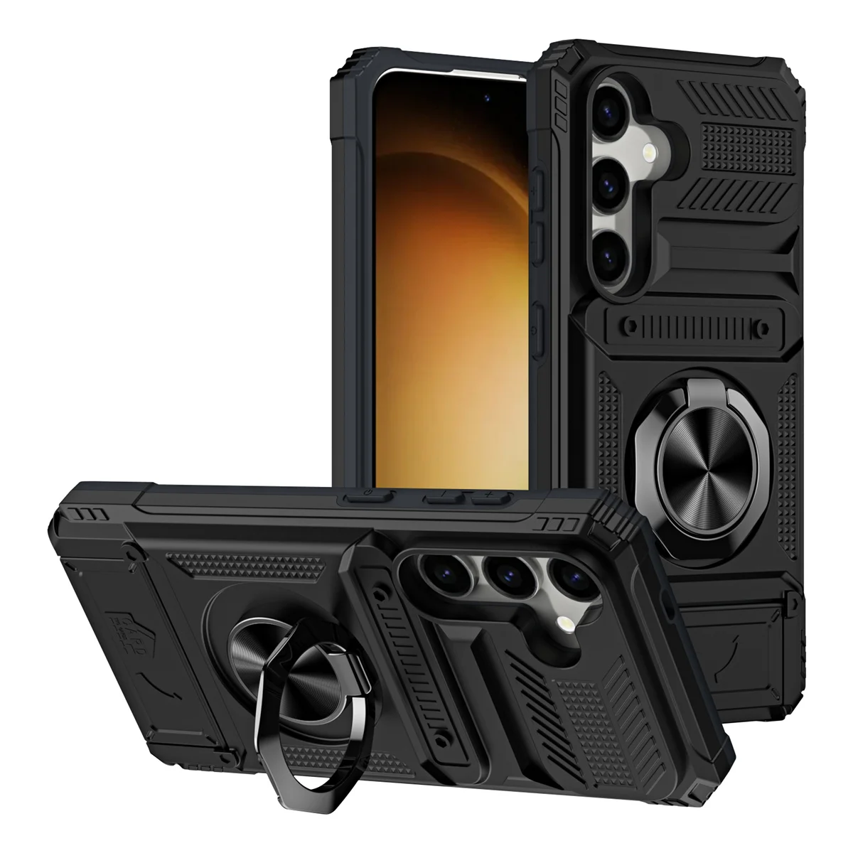 Wallet Card Holder Phone Case with Rotatable Ring Kickstand