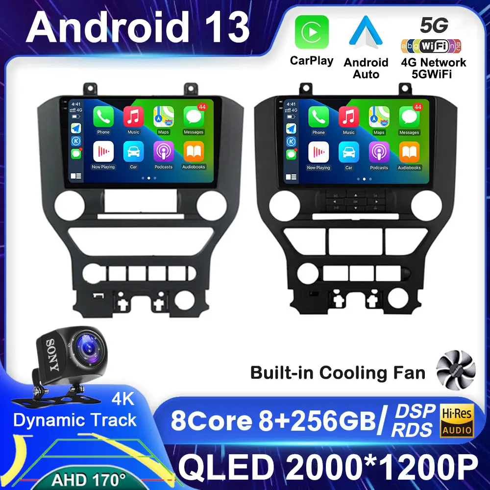

9' Navigation GPS Android 13 Car Radio Player For Ford Mustang S550 2014 – 2021 Car Autoradio Multimedia Video BT WIFI 1080P IPS