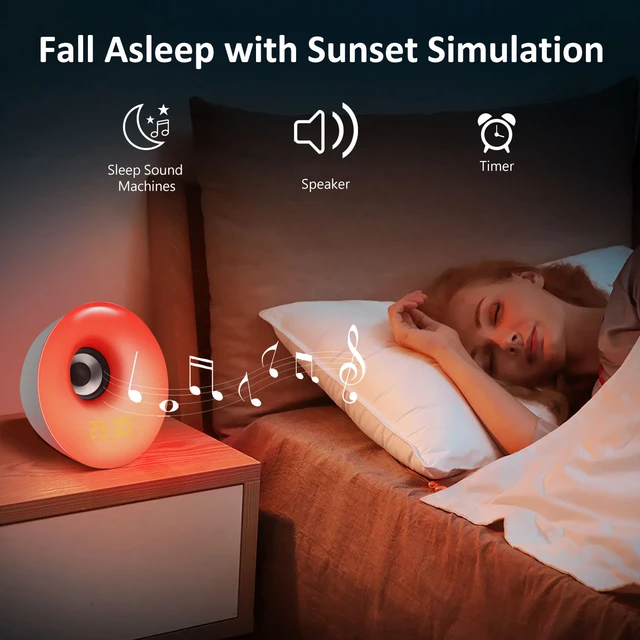 Sunrise Alarm Clock Wake Up Light - Light Alarm with Sunrise/Sunset  Simulatio