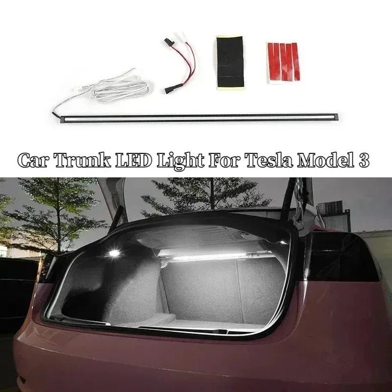 LED Trunk Trim Light Strip - Car Lighting Decoration in White and Blue