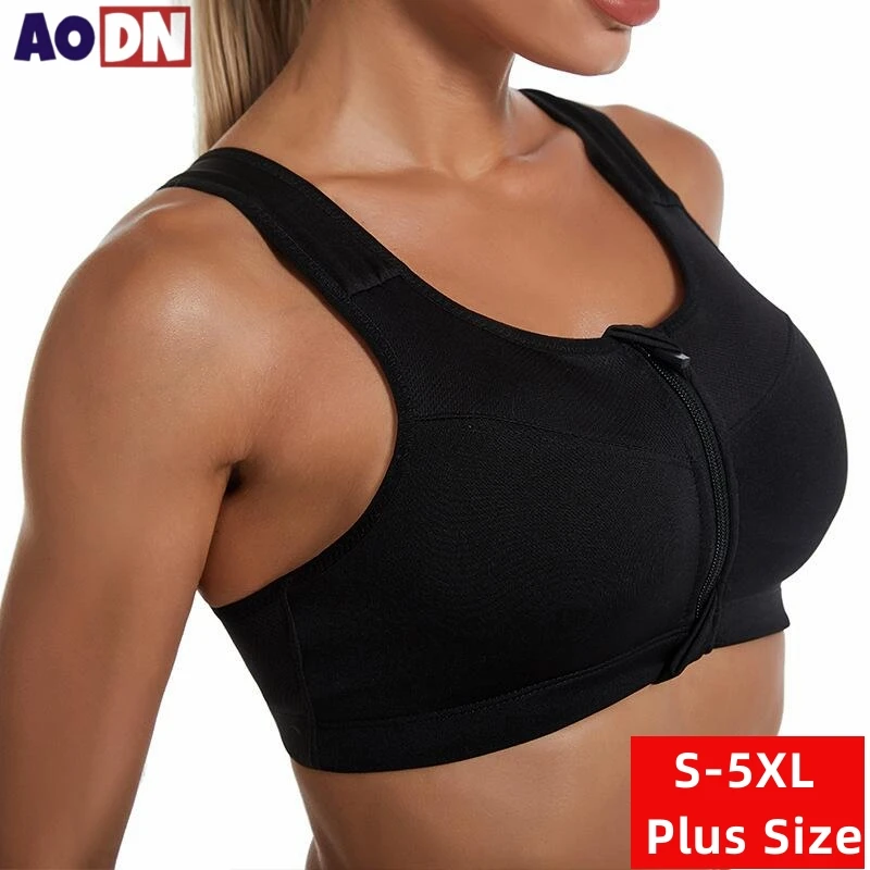 Front Zipper Sports Bra Professional High-strength 4-level Shock-absorbing Sports Bralette without Steel Ring Running Vest Tops