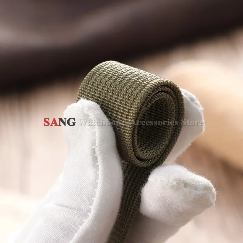 Waterproof Nylon Canvas Military Sport Watch Strap with Folding Buckle