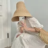 French romantic spring and summer travel raffia straw hat Hepburn wind beach hat such sunscreen hat women 3