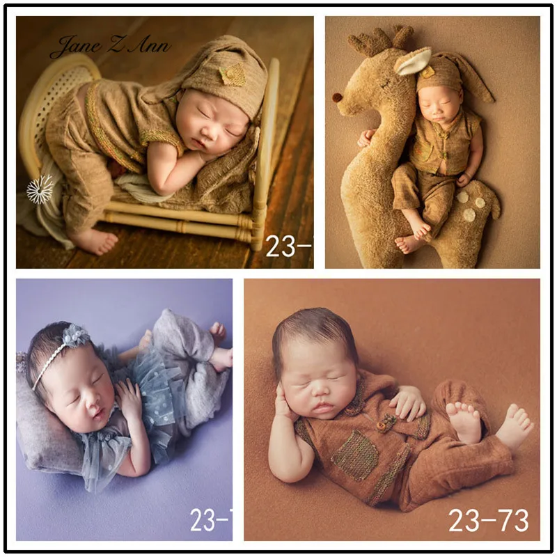 

Baby boys girls photo clothing 6pcs set hat pillow shirt pants vest headband studio shooting accessories