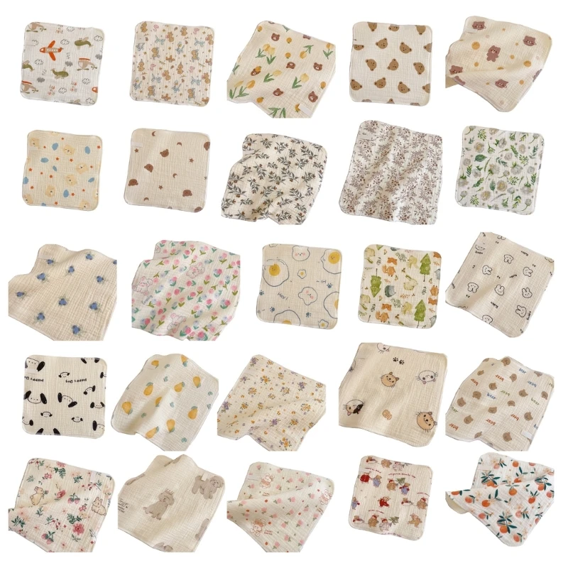 Versatile Muslin Bibs Small Handkerchief Cotton Towel Must Have Baby Wash Cloth Lightweight for Newborns & Infants