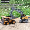 2.4G 11 Channels RC Excavator Dump Bulldozer Cart Trucks Bulldozer Alloy Vehicle  Remote Control Car Excavator Gift Toy for Boy 4