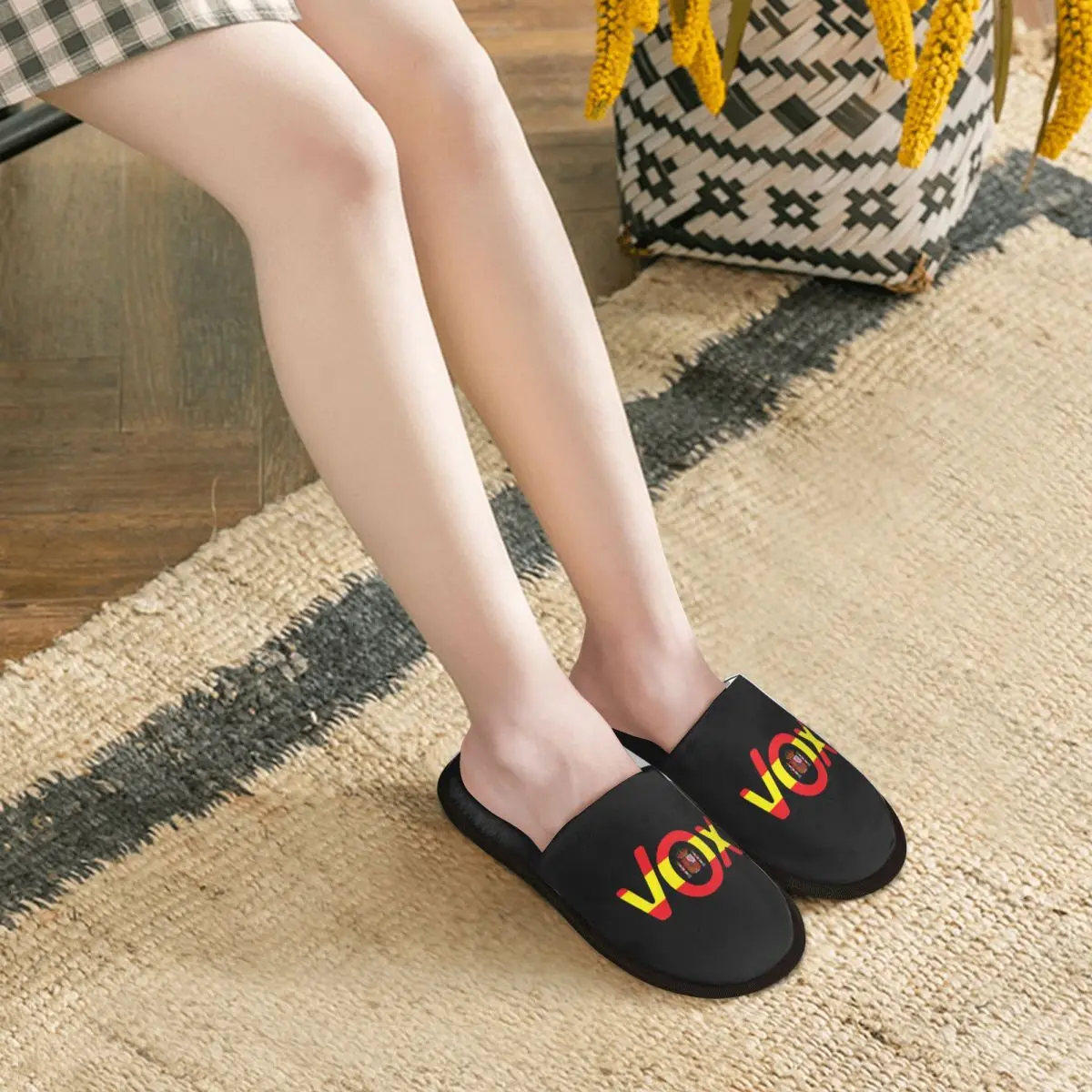 Custom Spanish National Emblem Vox Memory Foam Slippers Women Cozy Warm Spain Flag House Slippers 5