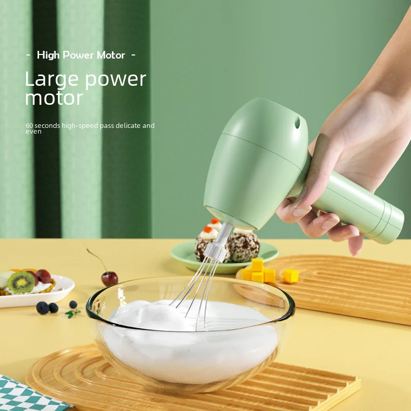 Mini Wireless Electric Egg Beater Handheld Multi-function Milk Frother Cream Coffee Automatic Whisk Base All Places Modern
