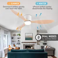 IRALAN Ceiling Fan with LED Light DC motor 52 inch Large Air Volume Remote Control White for Kitchen Bedroom Dining room Patio 2