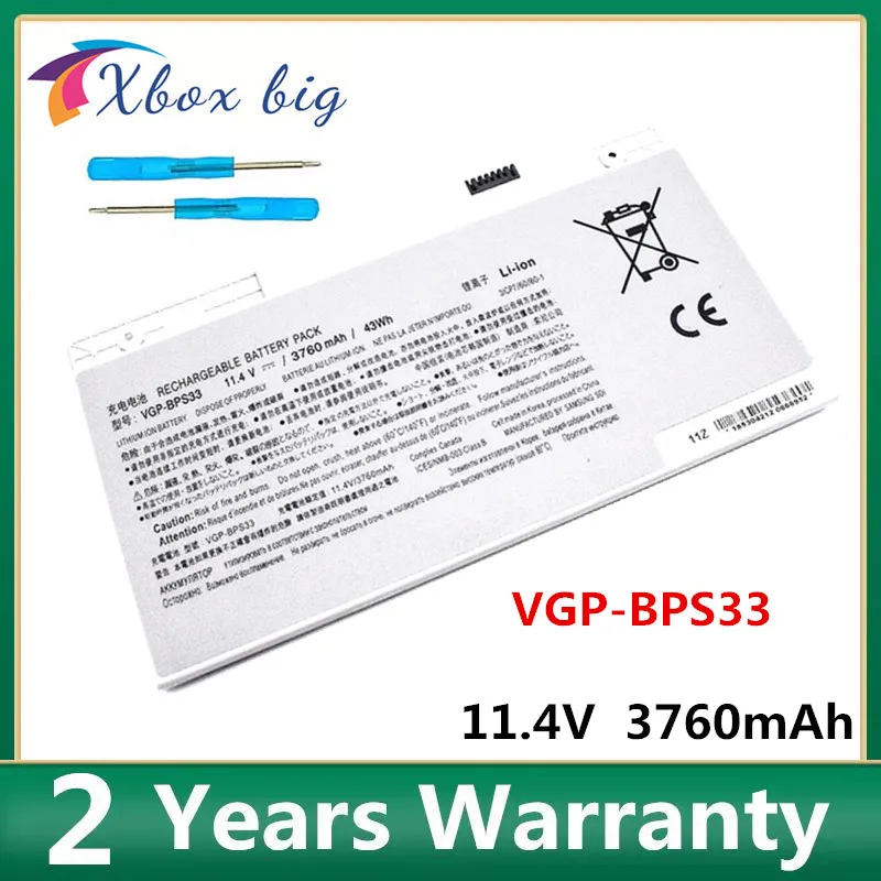 

BPS33 11.4V 43Wh New VGP-BPS33 Laptop Battery For Sony VAIO SVT-14 SVT-15 T14 T15 T14118CC Touchscreen Ultrabooks Series