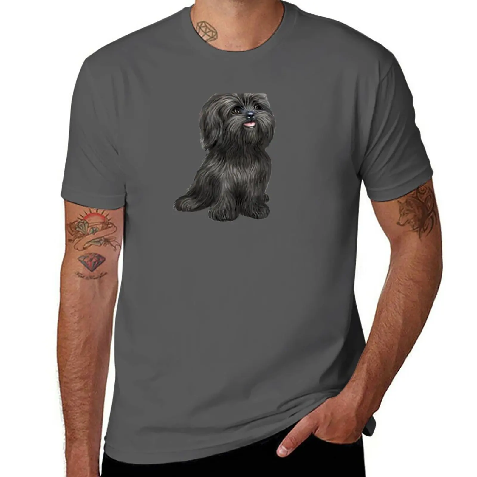 Shih Tzu - Black cutie T-Shirt anime kawaii clothes heavy weight t shirts for men