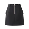 Y2K Summer Green/Black/White Candy Color Women Mini Straight Slit Skinny Skirt with Belt High Quality 4
