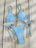 Miyouj Bandage Bikini Set Mujer Beachwear Triangle Bikinis Sexy Swimsuit Halter Swimwear Women 2025 Bathwear Micro Thong Biquini