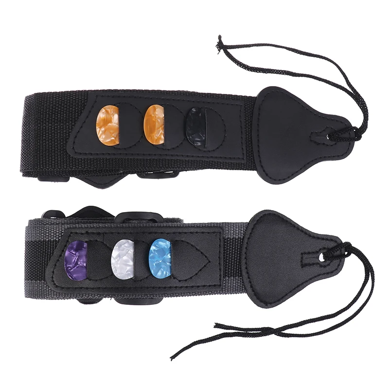 Premium Black PU Leather & Cotton Adjustable Guitar Strap - Universal Musical Instrument Accessory