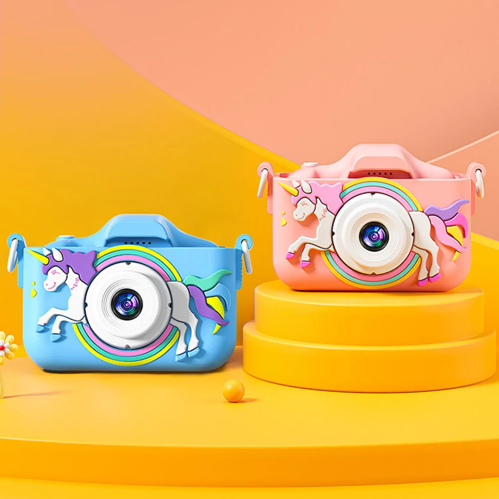 실리콘 케이스가 있는 휴대용 어린이 디지털 비디오 카메라,  카메라, 2.0 인치 IPS 스크린, 1080P HD, 소년 소녀, 7-12 세, 96MP