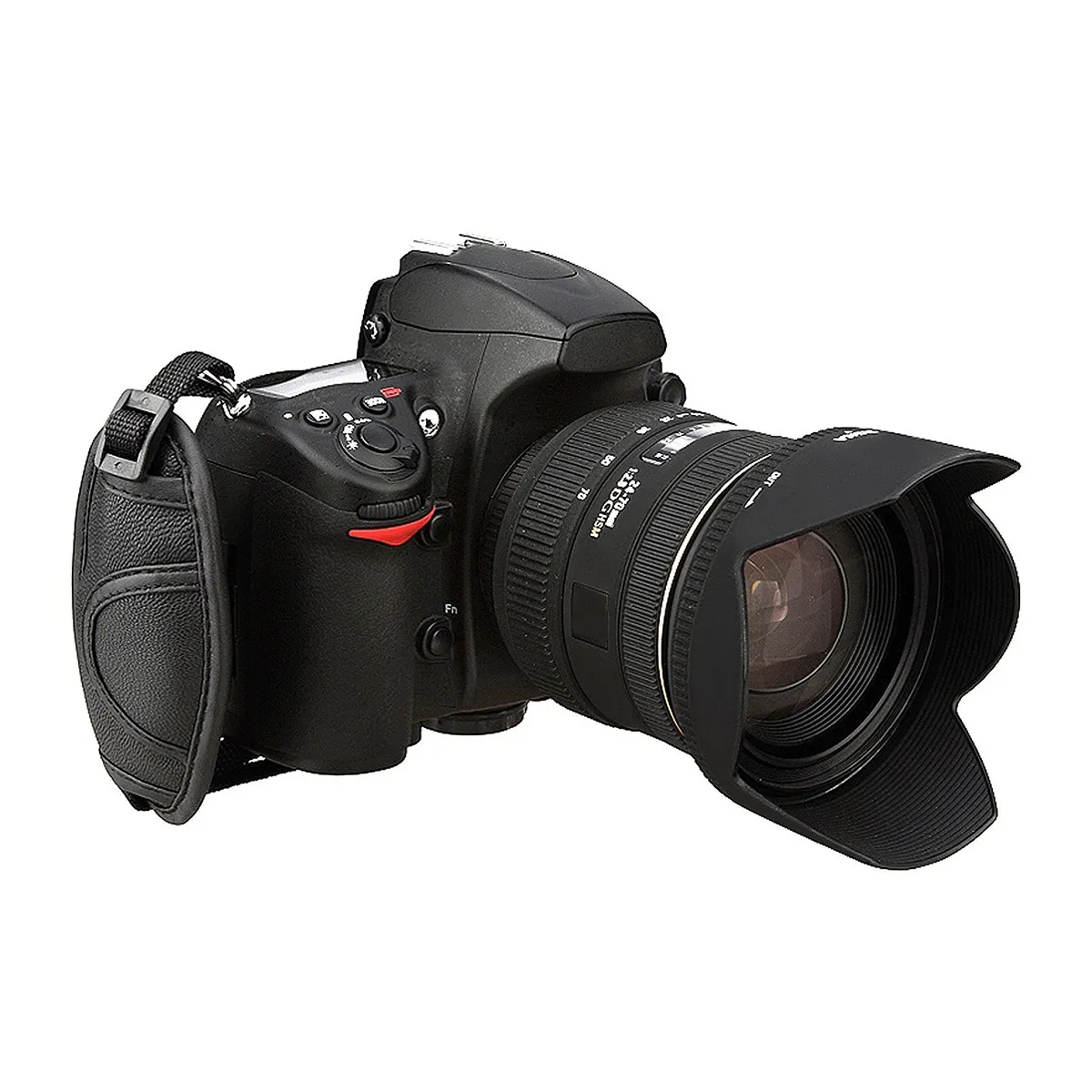 조절 가능한 블랙 PU DSLR 카메라 핸드 그립 스트랩 쿠션형 손목 지지대 후지 캠코더 안정화 핸드