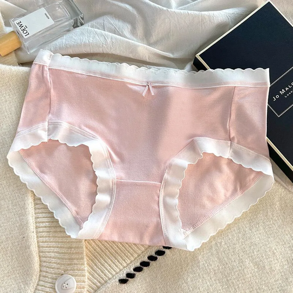 

new girls underwear 5pc/lot lace middle waist lovely solid briefs young girls panties Teenager students soft wholesales