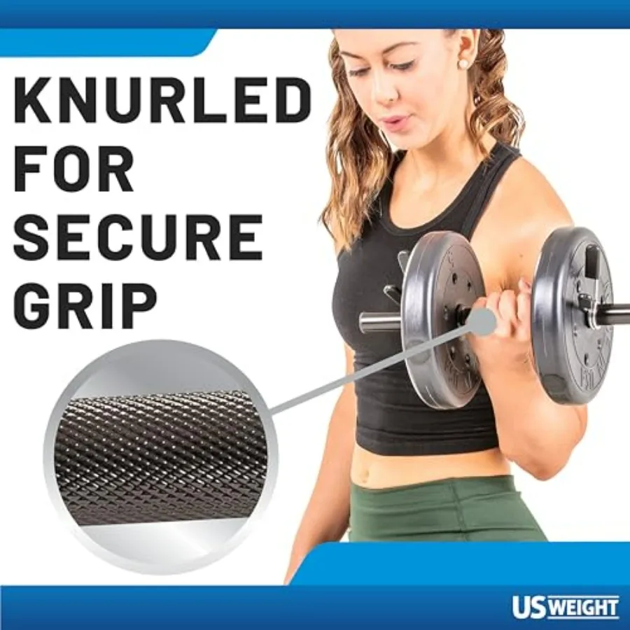 Adjustable 42LB Dumbbell Set with Spring Clips, 14" Knurled Bars – Made in USA, Essential Home Gym Equipment for Strength Traini