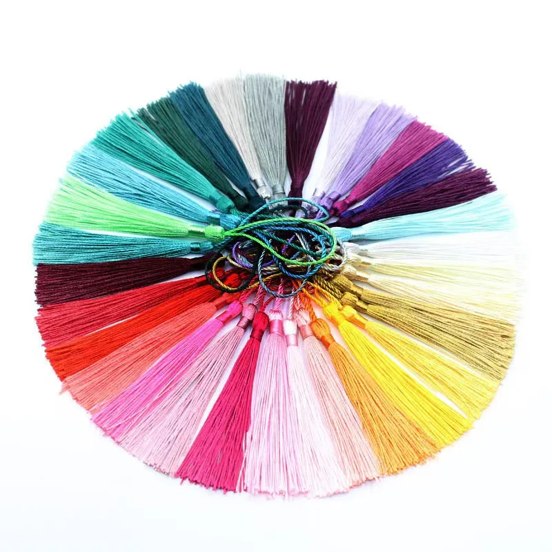 100 개/몫 13cm 컬러 폴리 에스터 실크 Tassels 책갈피 Tassels DIY 공예 보석에 대 한 미니 Tassels 기념품 책갈피 만들기