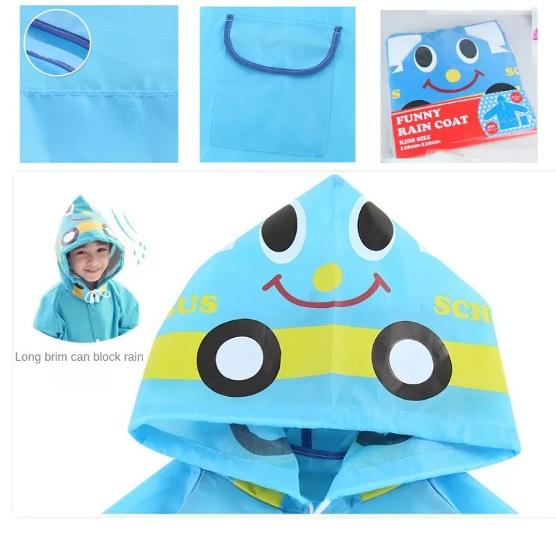 1PCS Children's cartoon raincoat Korean children's rain gear Cute baby poncho household goods playground Lovely and durable