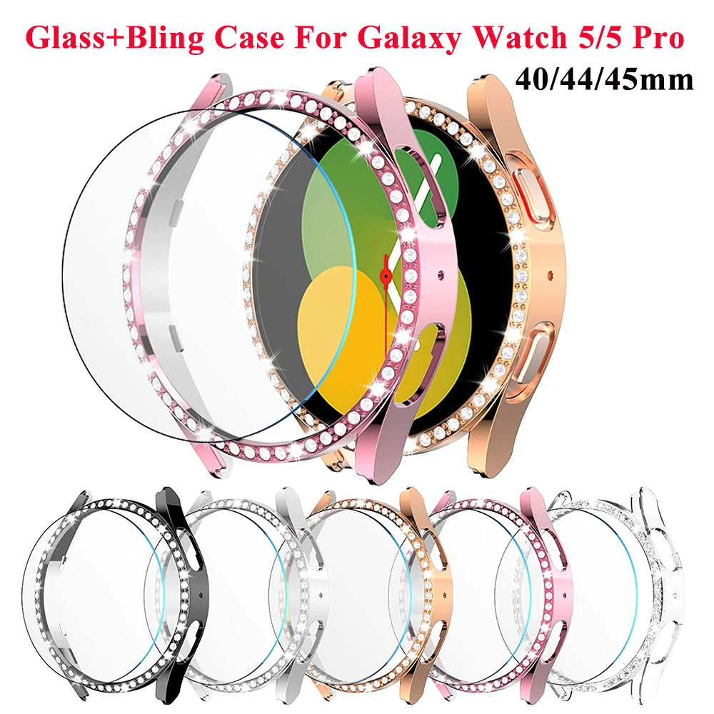 Bling Case And Screen Protector For Samsung Galaxy Watch 5 40mm 44mm Pc