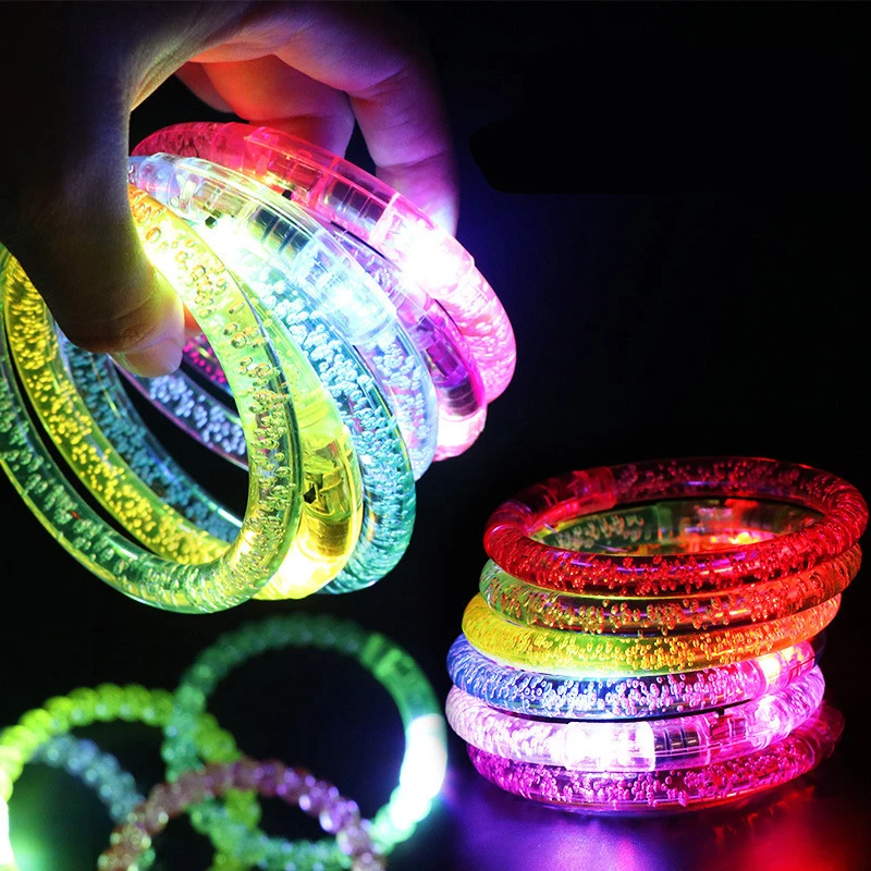 10 pezzi Glow in The Dark bracciali braccialetti fluorescenti LED  lampeggiante braccialetto luminoso braccialetto bomboniere festa di  compleanno di nozze - AliExpress