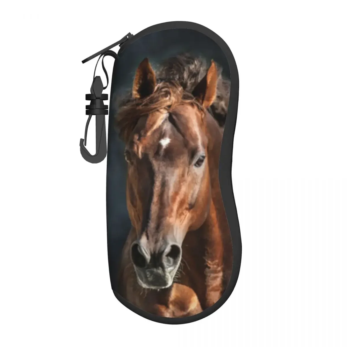 Glasses Case Eyewear Case Cover Protective for Men Women Sunglasses Red Horse With Long Mane Portrait Eyeglasses Glasses Box