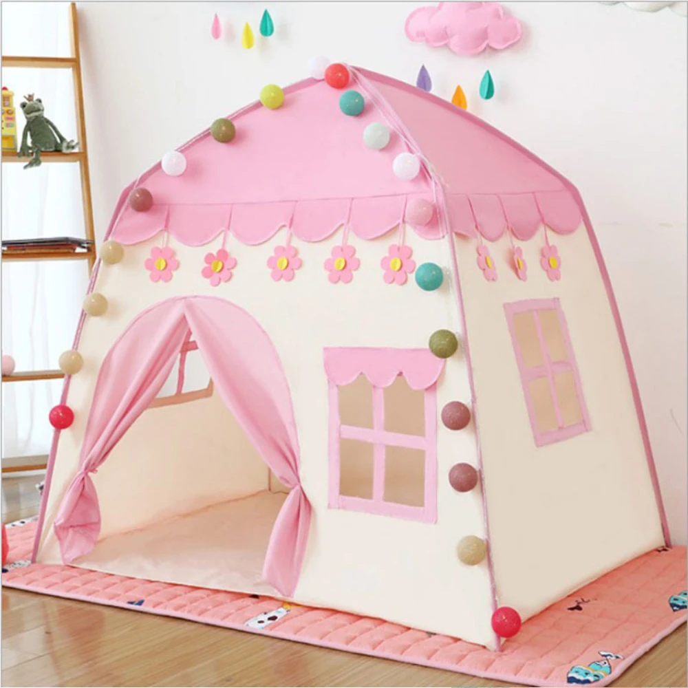 

Children's Tent 130CM Baby Castle Folding Kids Tents Baby Play House Girls Pink Princess Castle Room Decor Tienda De Campaña 텐트
