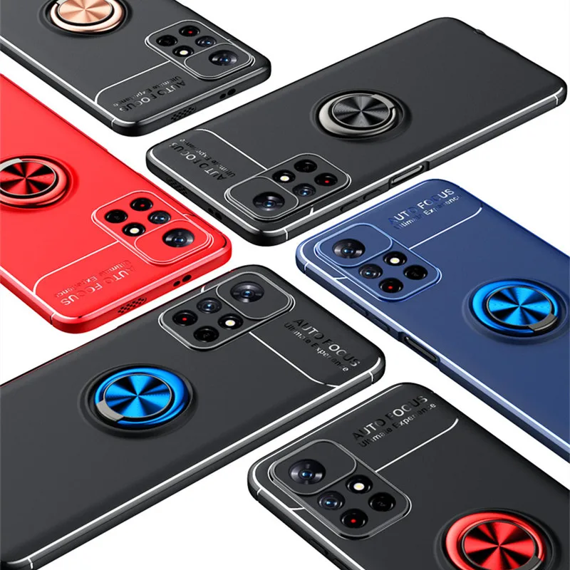 Per Redmi Note 11S 5G Custodia Cover Redmi Note 11 Pro Plus 11S 5G Capas Soft Tpu Ring Supporto Magnetico Per Cover Redmi Note 11S 5G