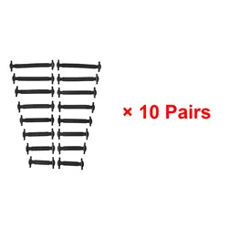 Pack of 16 Colorful Elastic No - Tie Silicone Shoelaces for Effortless Style (10 pairs - black)