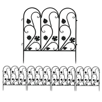 5 Pack Outdoor Metal Garden Fence Rustproof Landscape Fencing Iron Lawn Edging Border Folding Animal Barrier