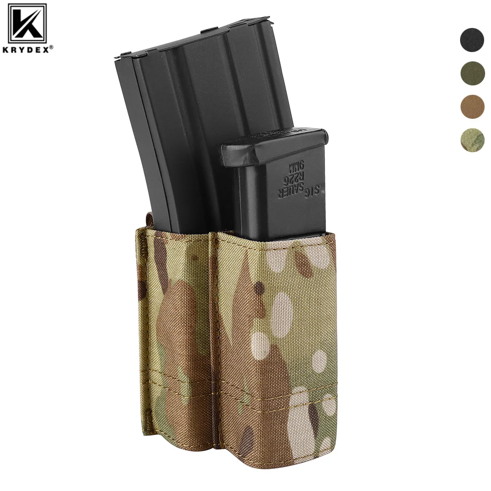 Krydex Tactical 5.56Mm Magazine Pouch Con 9Mm .45 Pistol Mag Pouch Combo Molle Mag Holders Inserto Per Custodia Mag A Sgancio Rapido