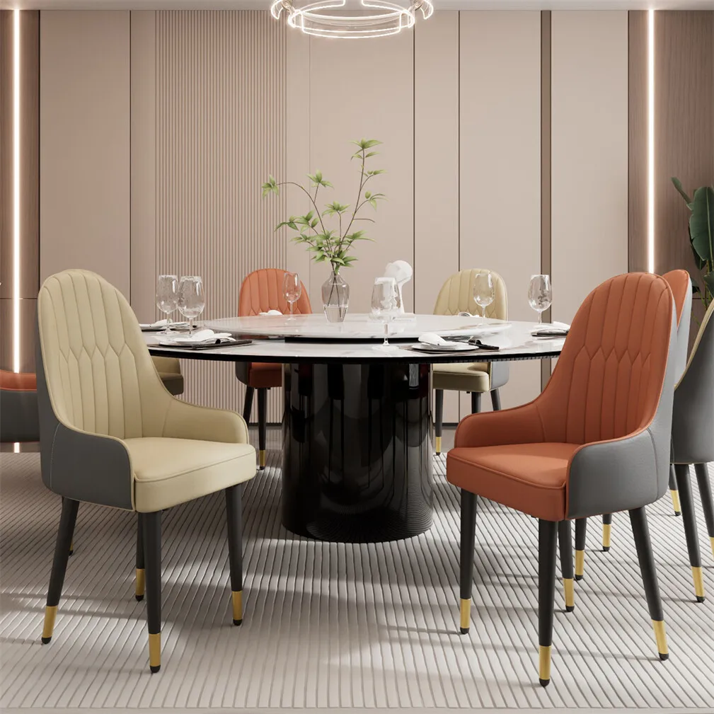 Modern Dining Chairs Set of 2 Kitchen Chairs Upholstered Cushion Seat Metal Legs for Dining Room Restaurant Island