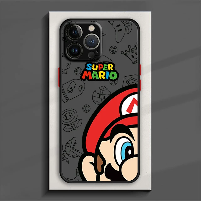 thumbnail image 1 of Super Mario Bros Art Phone Case For iPhone 15 14 13 12 11 Pro Max mini XS Max XR X 8 Plus SE Frosted Translucent Cover, 1 of 5