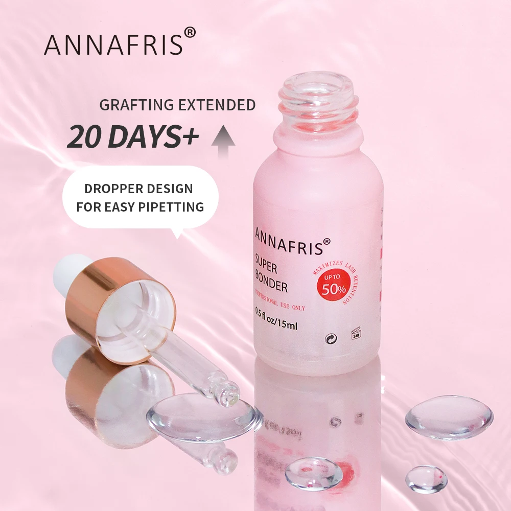 Eyelash Glue 10ml/15ml Super Bonder for Eyelash Extension Quick Drying Long Last Grafting ANNAFRIS