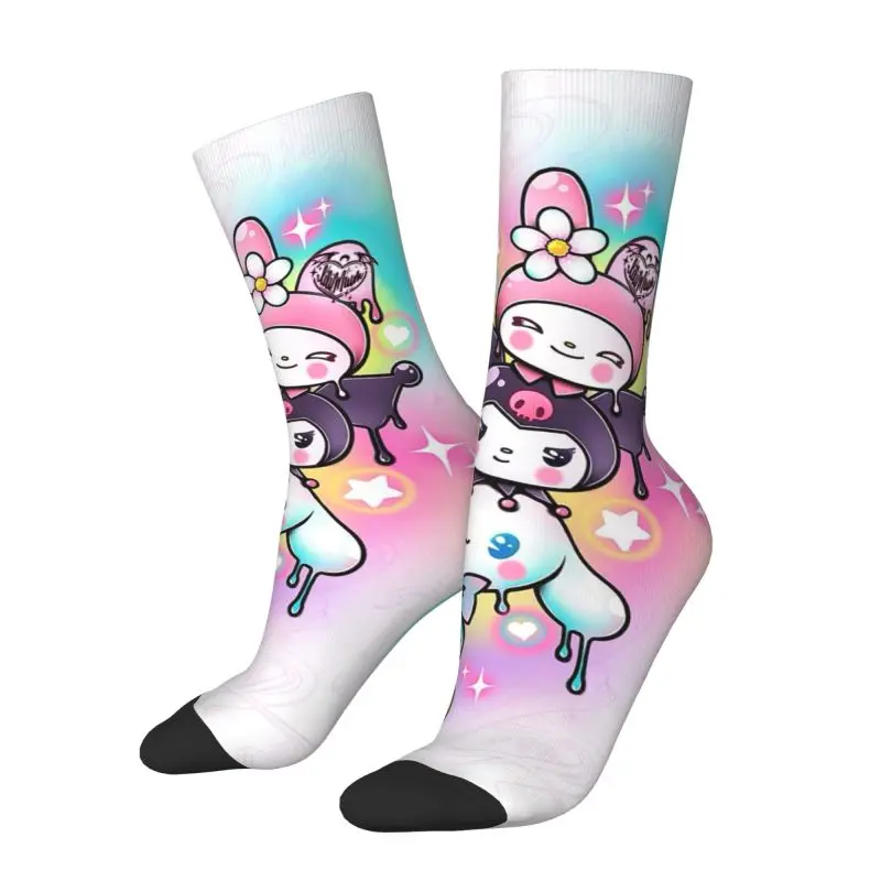 

Индивидуальные носки Харадзюку My Melody для мужчин и женщин, теплые спортивные баскетбольные носки с 3D-принтом