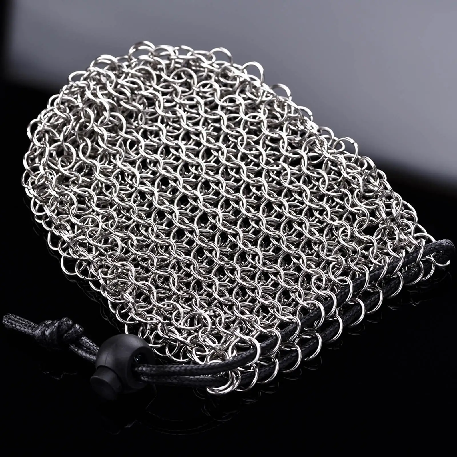 Sacchetto per dadi in maglia di maglia d'argento / Maglia di maglia / Dadi / Giochi da tavolo / Accessori - Italia
