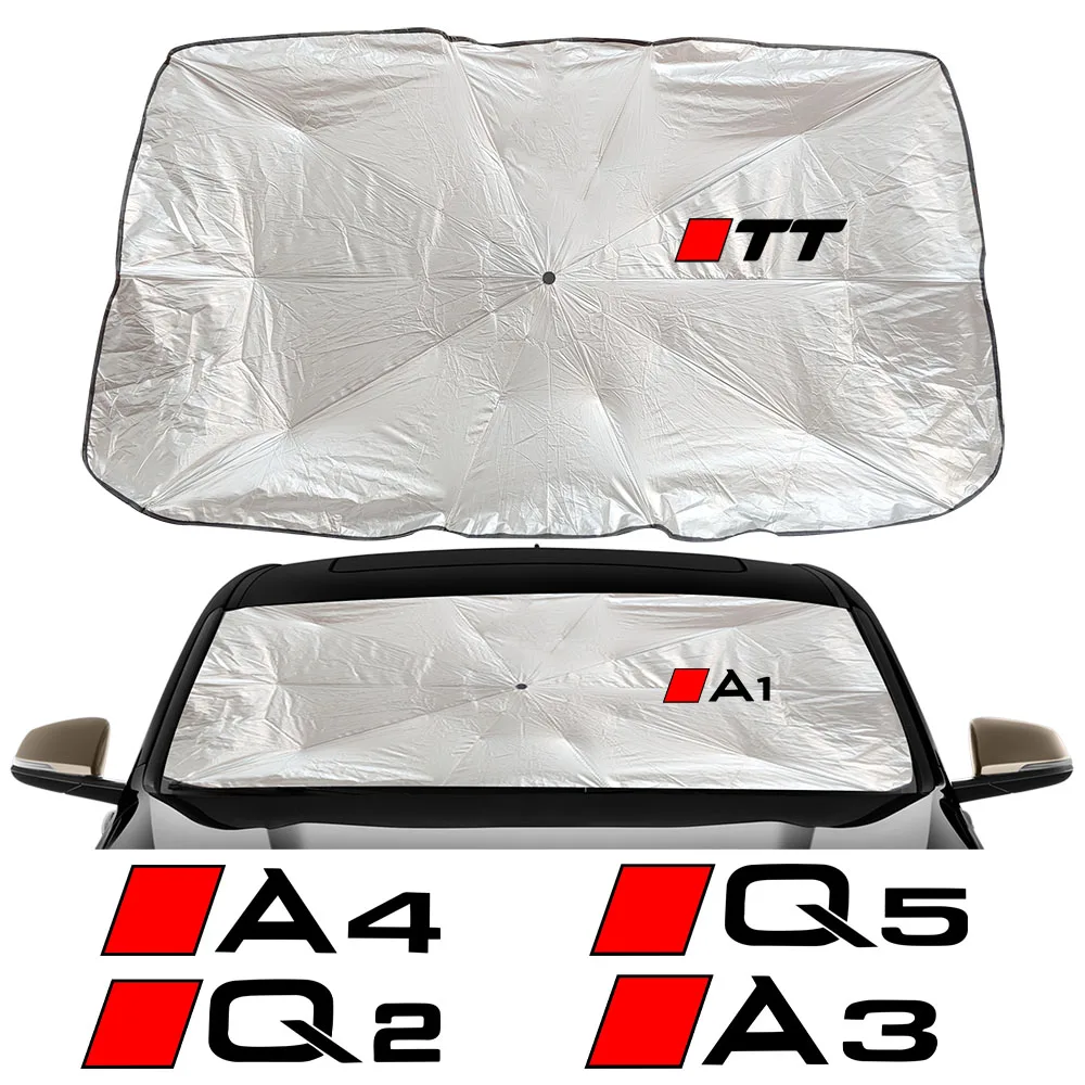 Car Windshield Parasol Sun Shade Protector Accessories Anti-UV For Audi A5 A7 A8 Q2 Q3 Q5 Q7 Q8 TT A3 8P 8V A4 B8 B6 A6 C6 C5 C7 car parasol car sun visor shade