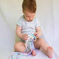 Montessori Style Sensory Toy BPA-free Non-toxic Baby Ribbon Ring Newborns Upwards Develop Colour Recognition Sensory Toy 2