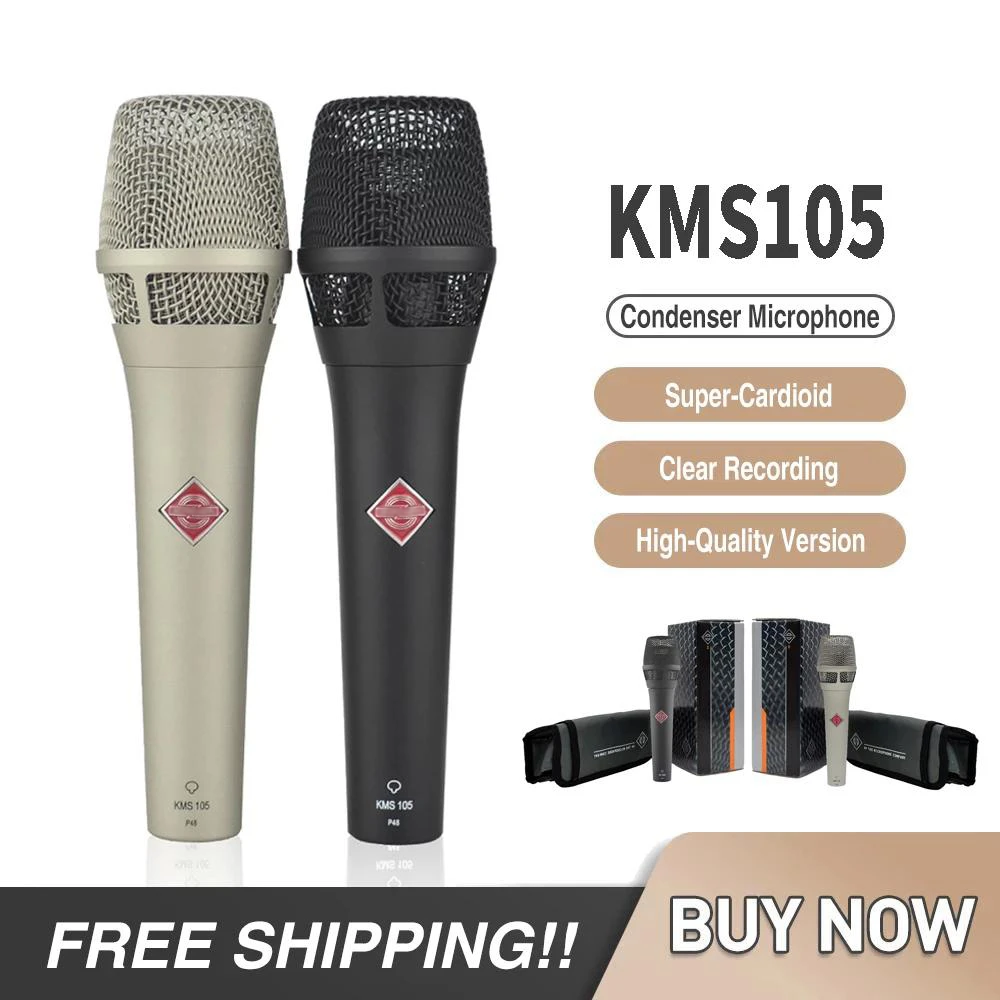 Free Shipping Top Quality KMS105 Handheld Vocal Condenser Microphone condensador microfone gaming mic kms105