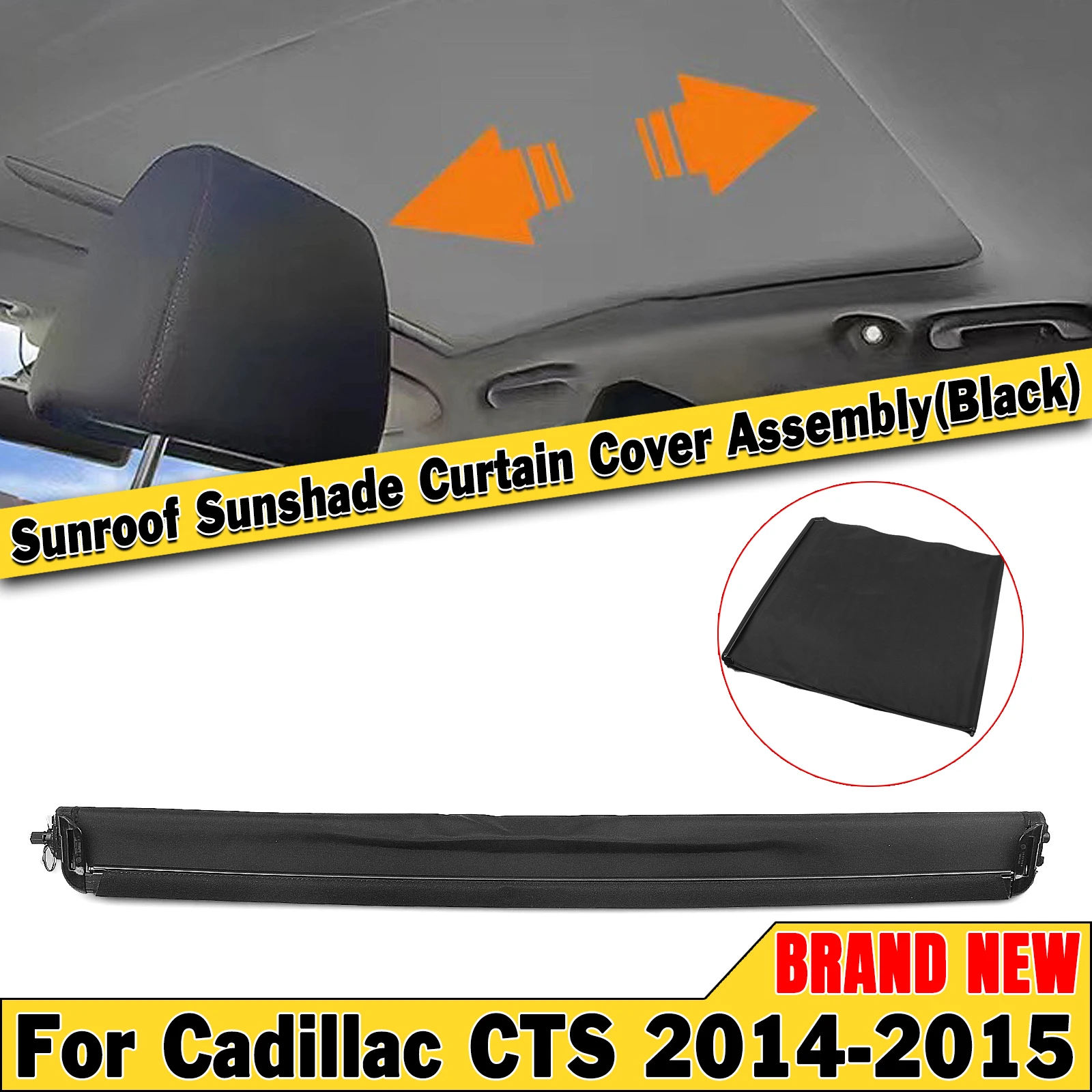 

Sunroof Shade Curtain Cover Assembly For Cadillac CTS 2014-2015 4 Door Black Car Roller Blind Dome Window Sun Roof Assy Sunshade