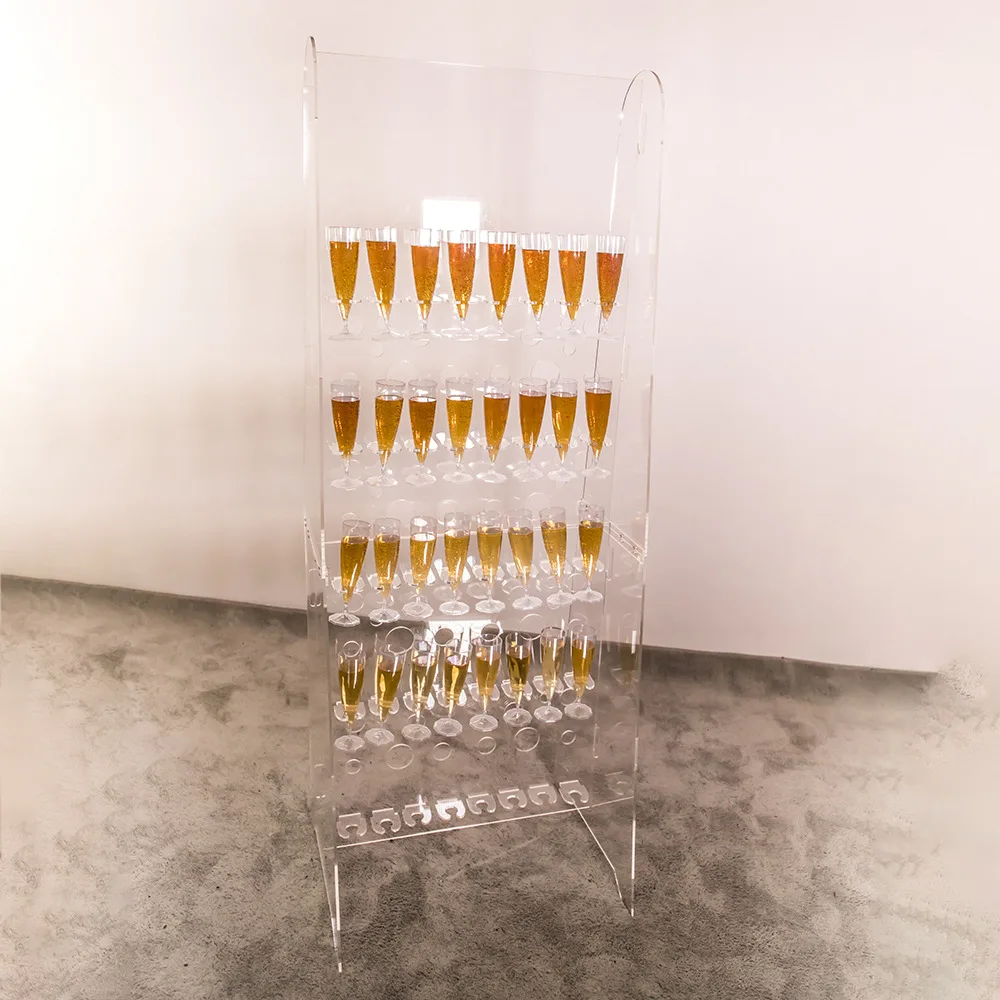 40 Cup Holder Wedding Celebration Party Acrylic Champagne Wall Storage Shelf Wine Drinks Stand Drinking Cup Sparkling Wine Rack