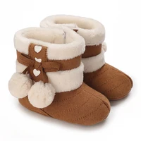 Winter baby shoes with thick fleece and warm baby cotton boots cute non slip comfortable and casual walking shoes 2
