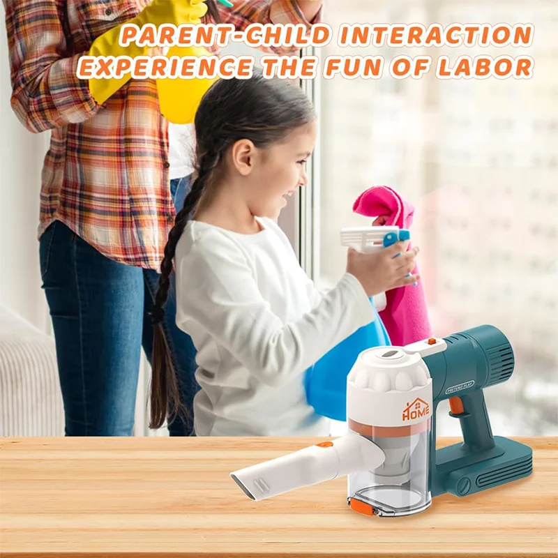 Play House Toy Vacuum Cleaner Set Vacuum Cleaner Light Realistic Sounds Cordless Toddler Cleaning Set Suction Toys Kids vacuum cleaner toy,cleaning toys,children pretend play toys