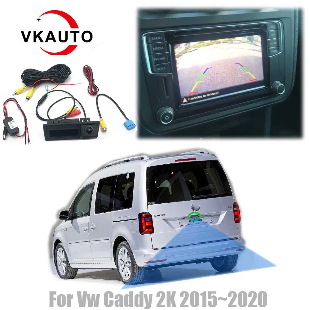 Hodozzy Telecamera Posteriore Per VW Caddy 2003-2015 – Terza Luce Di Stop Con Visione Notturna IR, IP67, Angolo 140° Regolabile, Linee Di Retromarcia