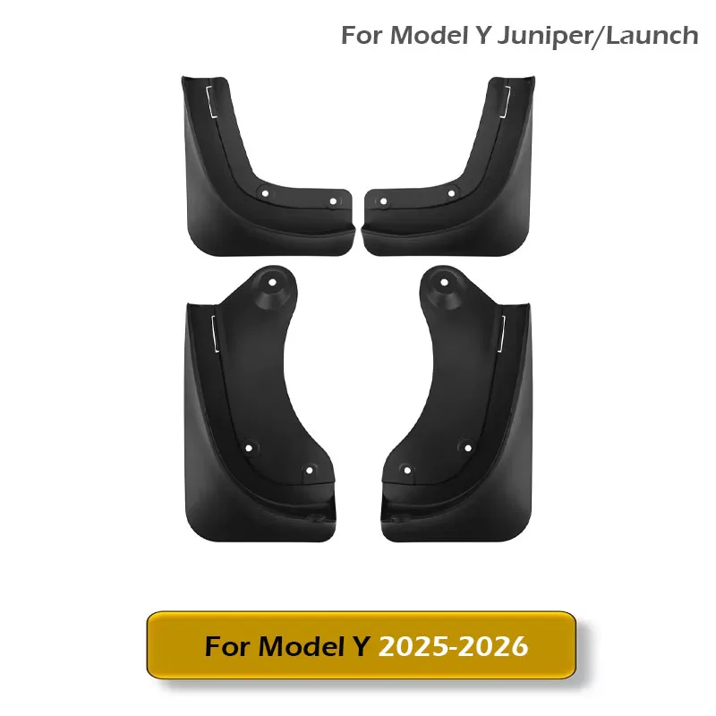 Parafanghi Anteriori E Posteriori Per Tesla Model Y (2019-2024) - Set Da 4 Paraspruzzi In Plastica, Facili Da Montare, Antifango